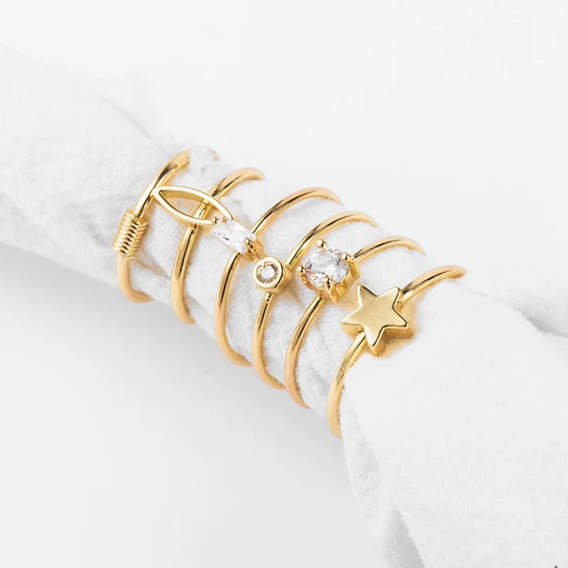 6 шт./компл. eco-friendly минималистский Золотая Звезда серебряного цвета с кристаллами