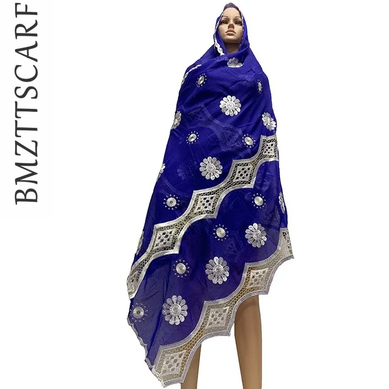 2019 африканская Женская шаль 100% хлопковый шарф средней длины с вышивкой женский
