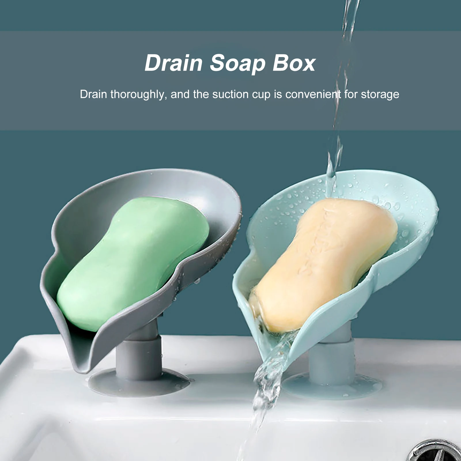 

Leaf-Shaped Soap Dish Automatic Drainage Suction Cup Soap Holder Tray Punch-Free Decorative Soap Saver Bathroom Shower Accessor