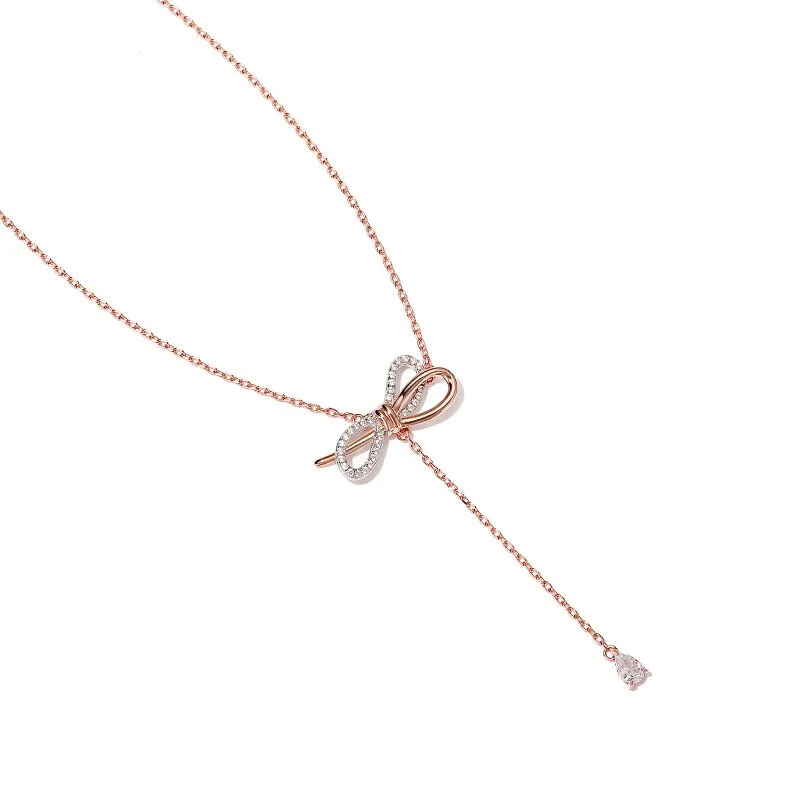 2019 Новая Модная бижутерия оптом золото лук ожерелья с подвесками для женщин