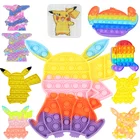 Пикачу, попит, мультяшная настольная игрушка, сжимаемая пузырьковая игрушка для взрослых, 2021