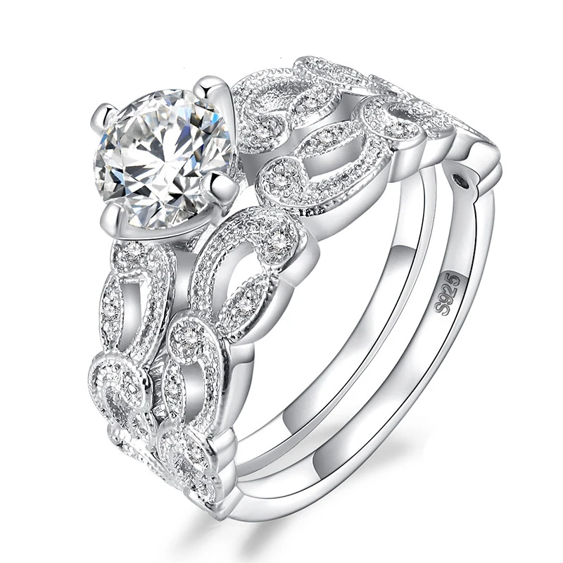 Infinity 925 серебро Цвет кольца для женщин простой двойной стекируемые Модные