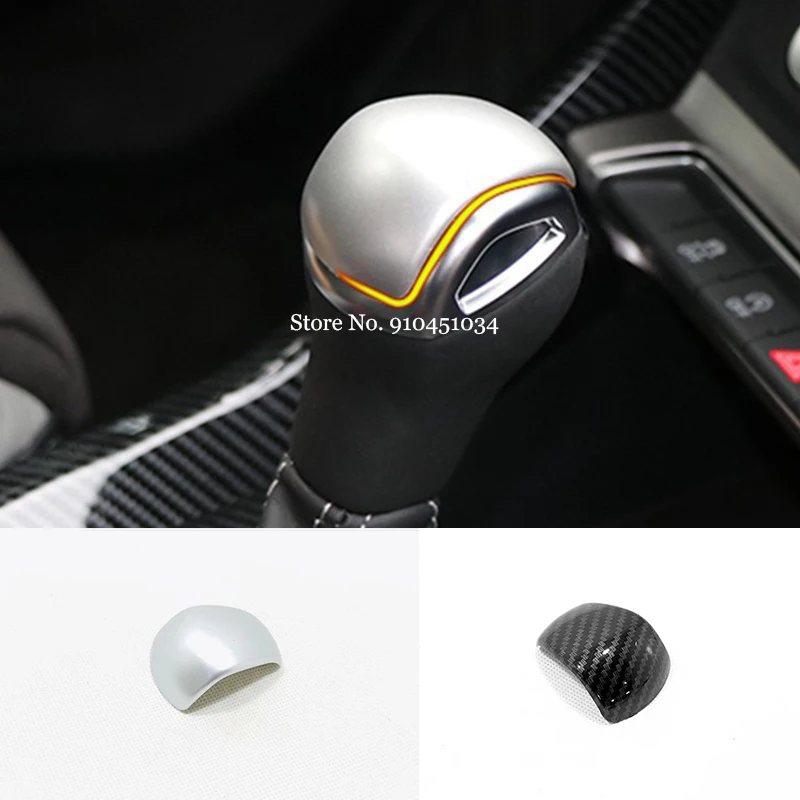 

ABS Matte/Carbon fiber Car gear shift lever knob handle cover Cover Trim Car Styling For Audi Q3 2019 2020 Accessories 1pcs