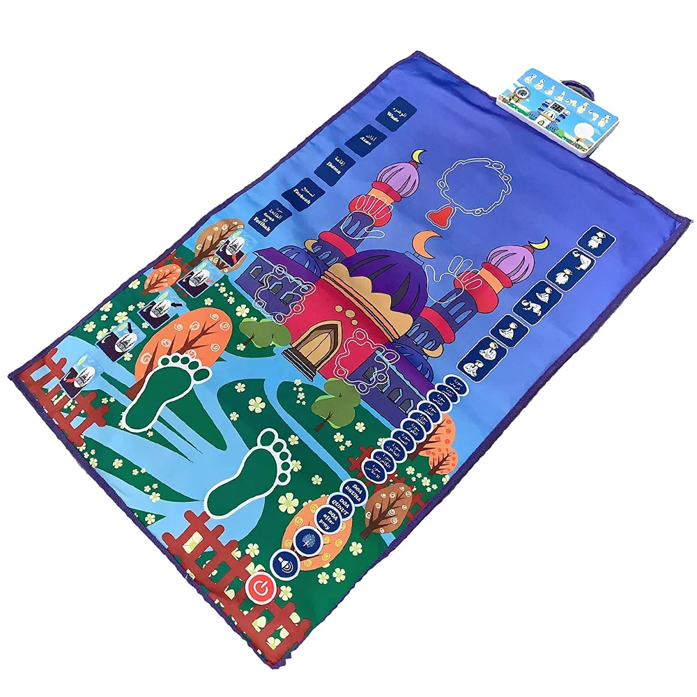 

Islamic Muslim Prayer Mat for Kids Children Educational Interactive Prayer Rug Carpet Worship Musallah Speaker Blanke