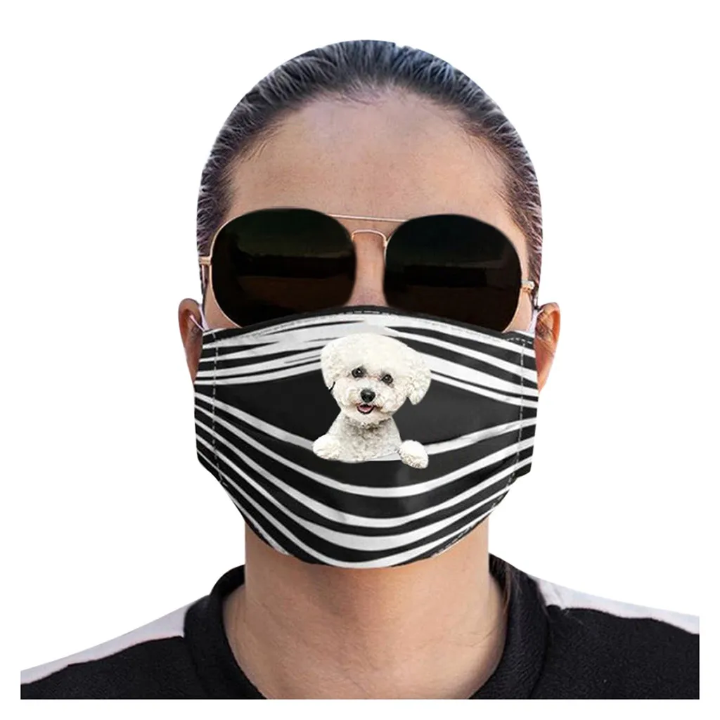 #40 Новинка лицо Маскирующие собаки забавное выражение принт дышащая ткань