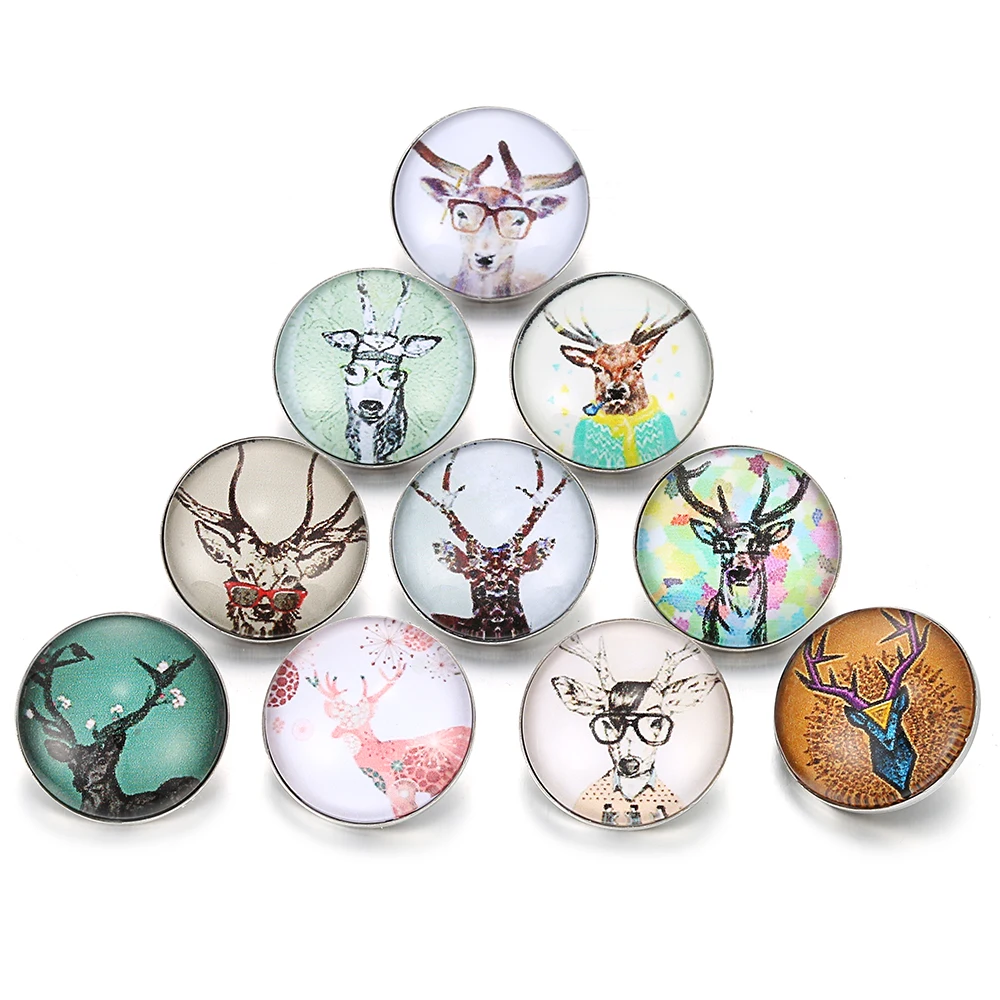 10 шт./лот Новые оснастки ювелирные изделия олень Санта Клаус 18 мм стеклянные