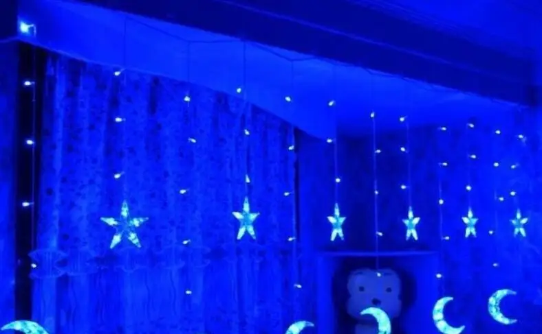 

LED Moon Curtain Light Icicle Light LED Pentagram Christmas Day Lantern Decoration Lights