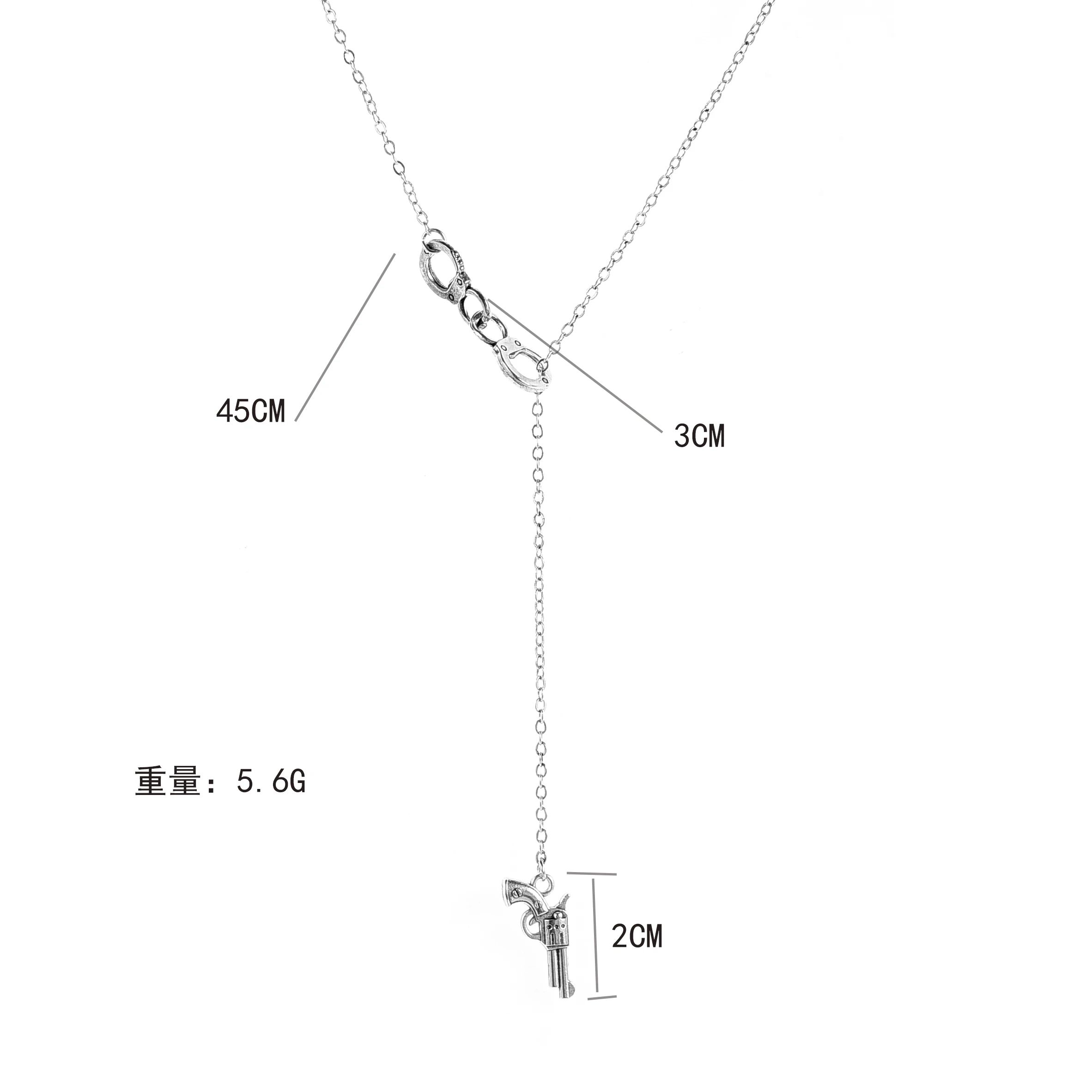 Наручники из сплава пулемет подвеска лассо ожерелье банкет подарок дружбы |