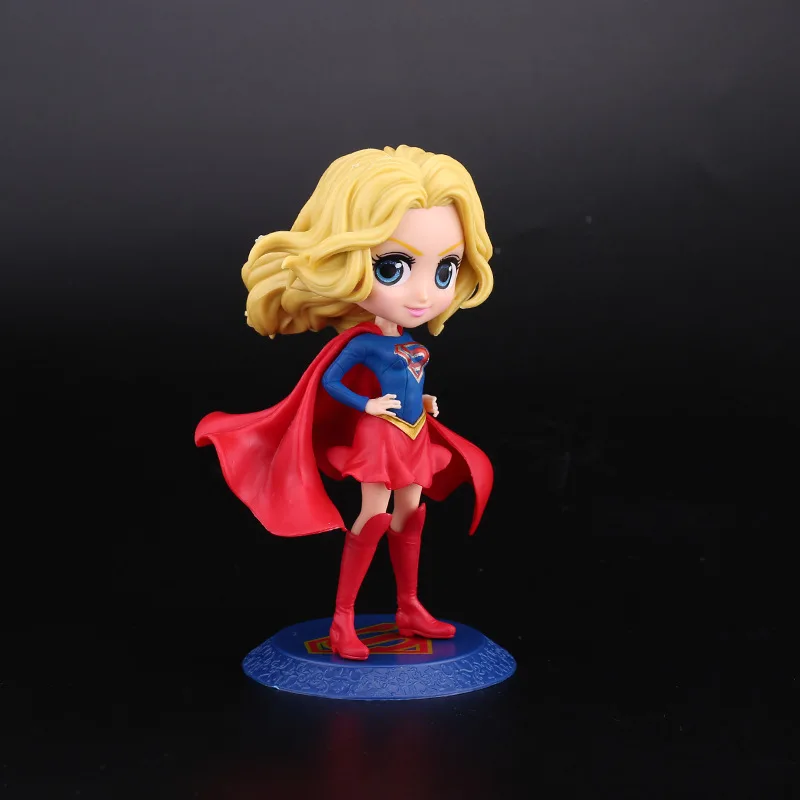 New Q posket superwoman Superhero Blue base female superman Action Figure Anime Beeldjes Collectible Poppen Kinderen Speelgoed | Игрушки и