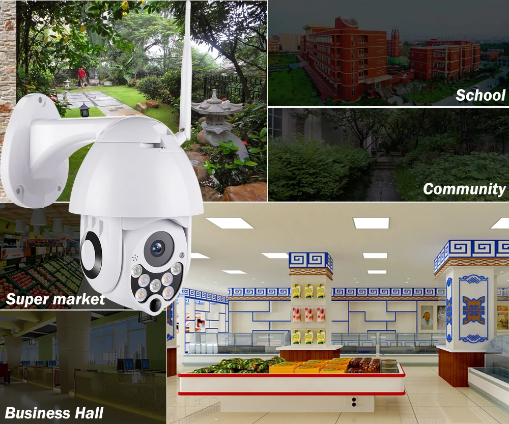 Wifi Камера уличная HD 1080P 2MP IP камера беспроводная PTZ скорость купольная CCTV Камера Безопасности s IP66 двухстороннее аудио наблюдение SD карта