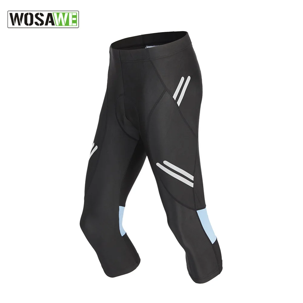 

Новые мужские велосипедные брюки WOSAWE, эластичные облегающие брюки для мотокросса, одежда с гелевыми вставками, велосипедные шорты до щикол...