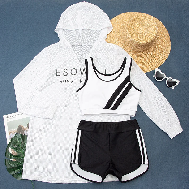 Для женщин комплект из 3 предметов костюм для серфинга спортивные пляжное