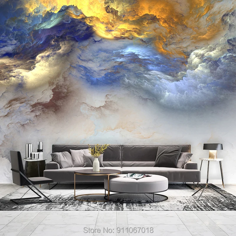 

Настенные 3D-обои на заказ, настенные наклейки в рулонах, с абстрактным изображением облаков, Декор для дома, гостиной, кровати, комнаты, инте...