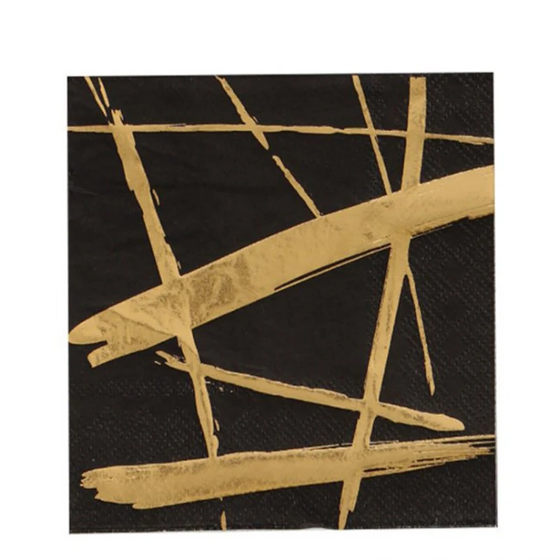 Стаканы из черного золота тарелки соломинки бумажные полотенца