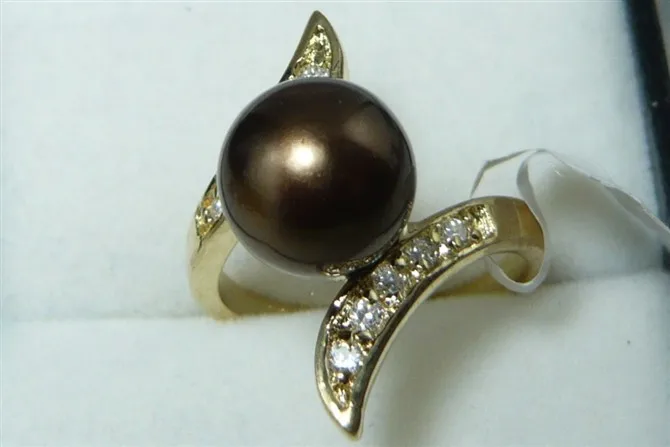 Оптовая продажа новейший дизайн ювелирный подарок Дамское 18kgp коричневое 10 мм