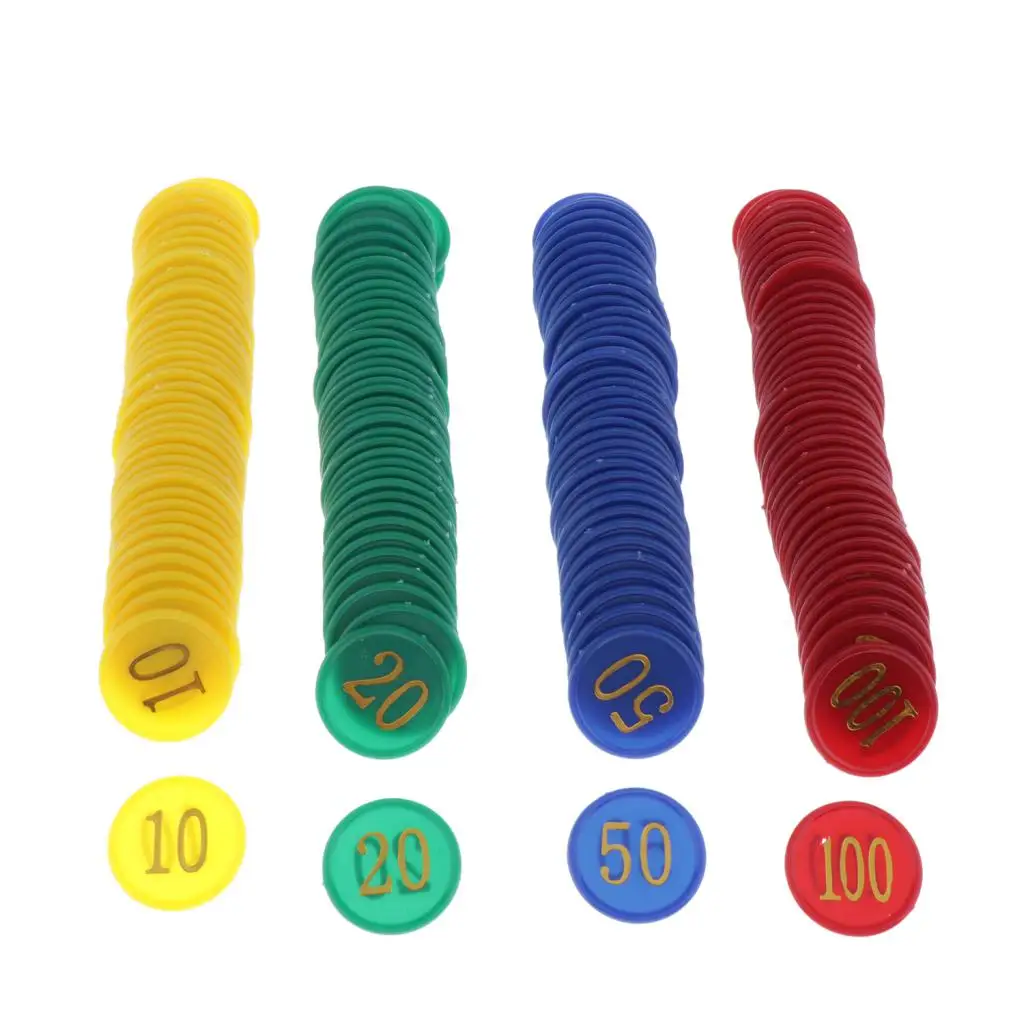160-Pack Plastic Game Chips Set Counters for Poker Mahjong Roulette Blackjack Bingo Games |