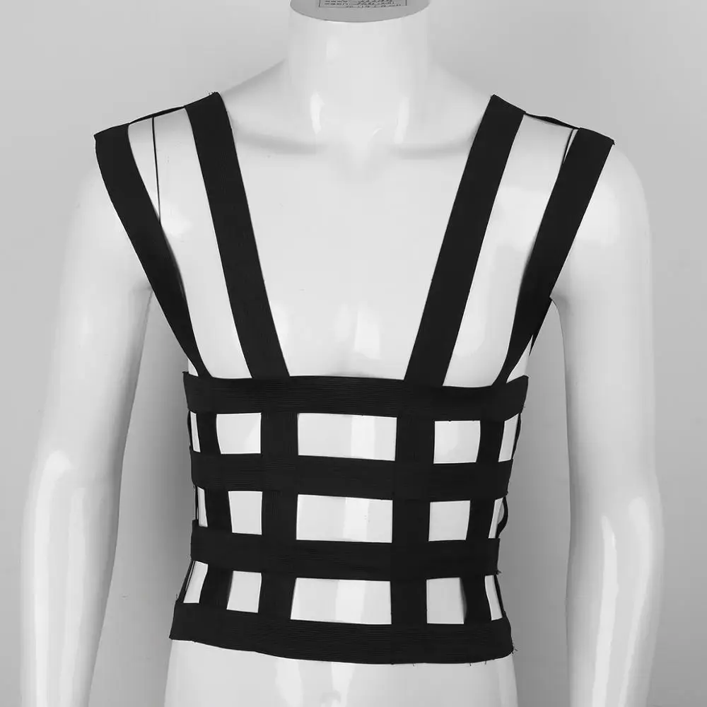 Мужское эластичное бондажное белье с ремнями на грудь и плечах сексуальные