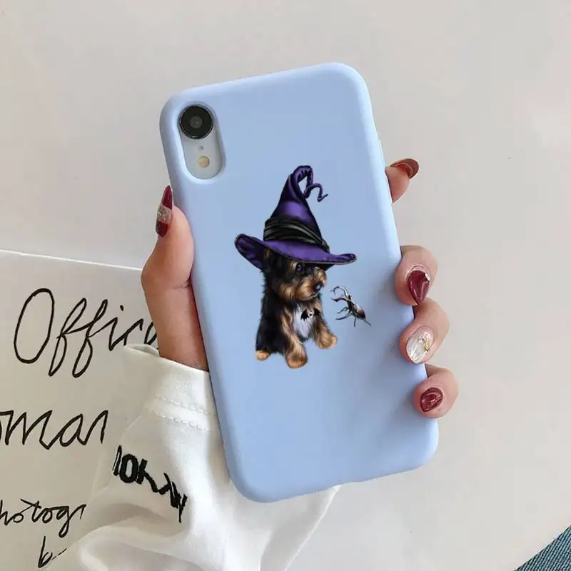 

yorkshire terrier dog Phone Case for iphone 11 Pro Max X XS Max XR Candy Color Soft Cover For iPhone 7 8 6 6S Plus Funda Cases