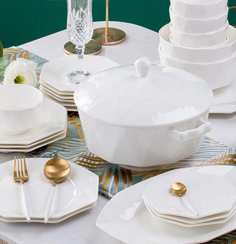 Керамическая посуда Jingdezhen с 60 головками китайская чаши для риса и супа миска