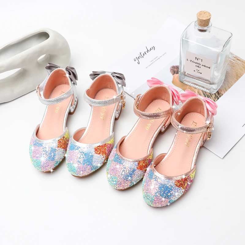 Обувь для детей смешанные Цвет детские сандалии девочек обувь на низком каблуке