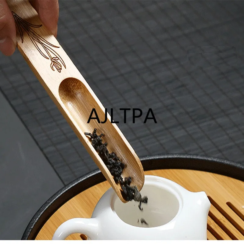 

100pcs/lot Tea Scoop Shovel Natural Bamboo Coffee Black Tea Spoon Powder Teaspoon Teaware Tea Accessories CT0183