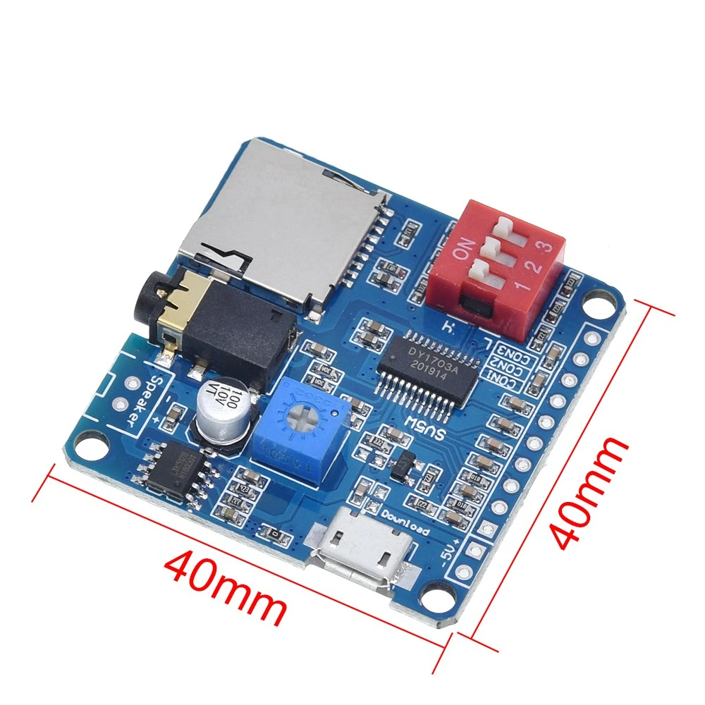 Модуль усилителя воспроизведения голоса для Arduino 5 Вт музыкальный mp3 плеер SD/TF
