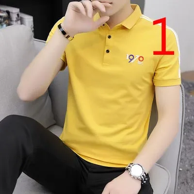 Summer new round neck repair body shirt trend youth Korean letter half sleeve |