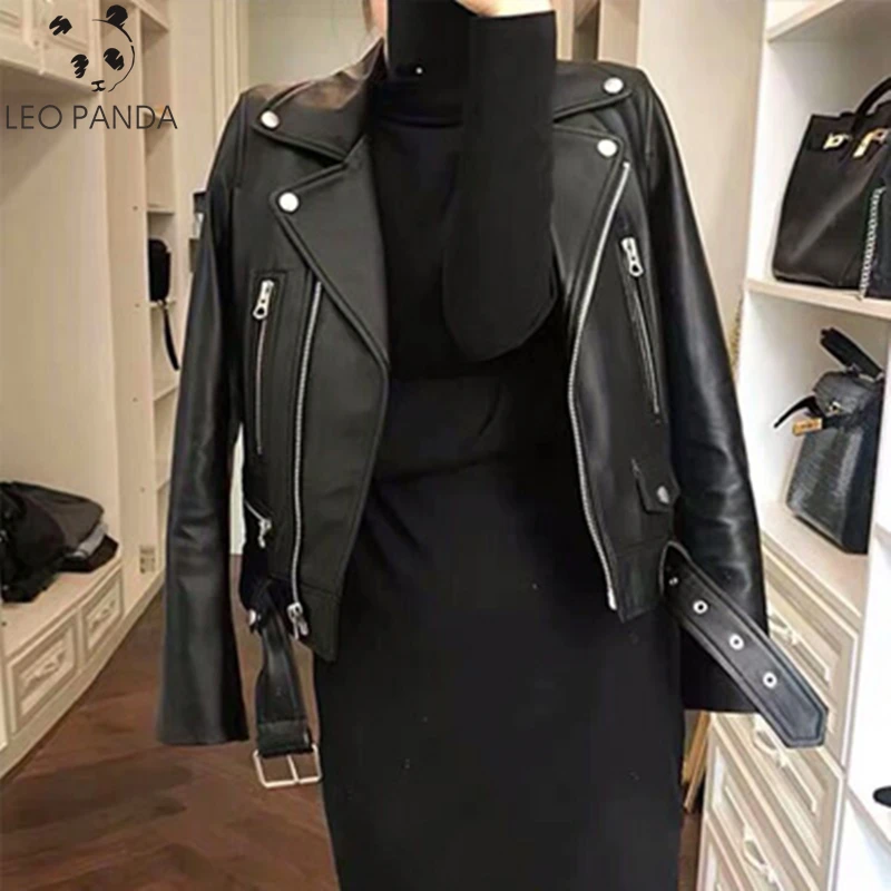 Демисезонные модели 2020 Высококачественная мотоциклетная кожаная женская