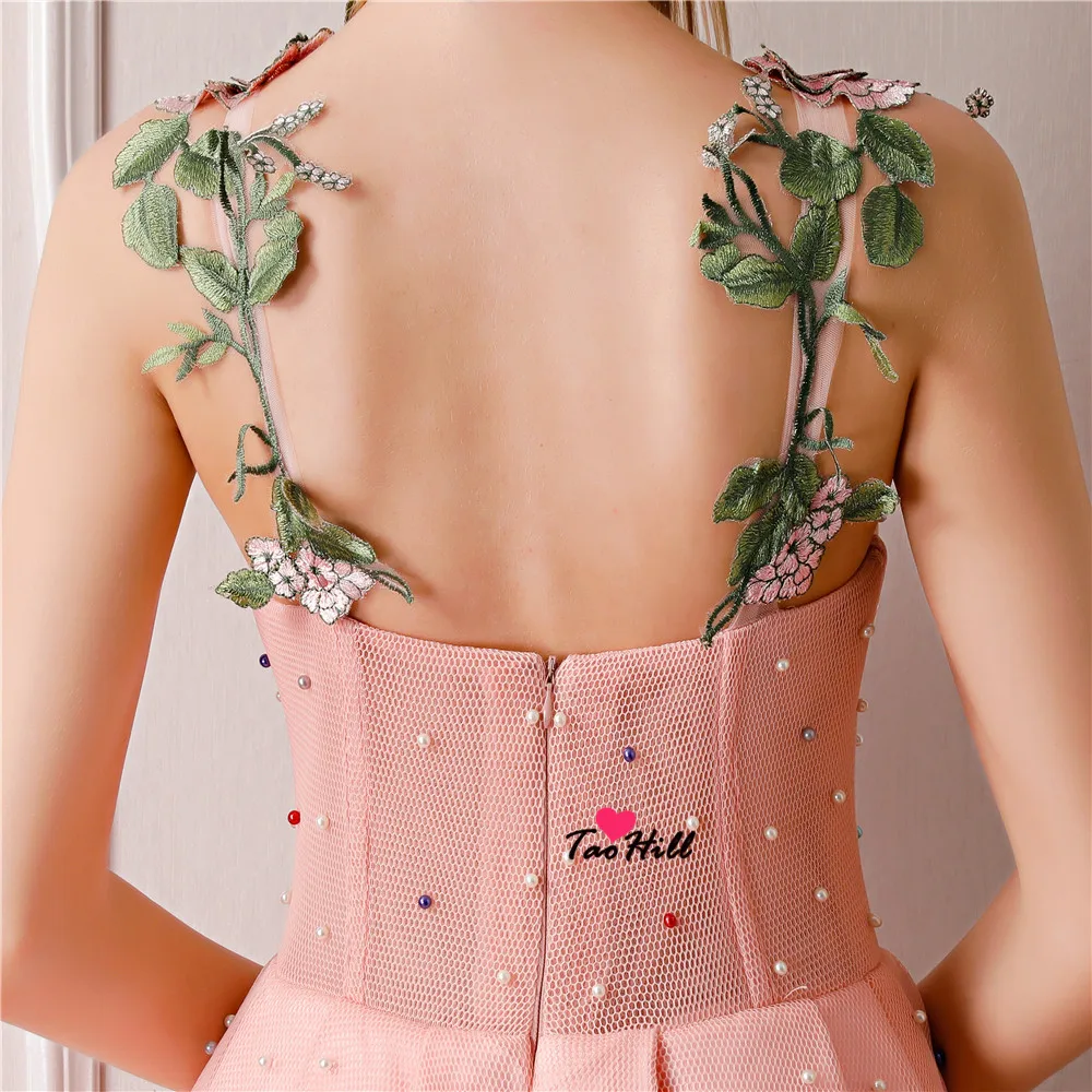 Женское бархатное платье TaoHill розовое вечернее А-силуэта с поясом и вырезом