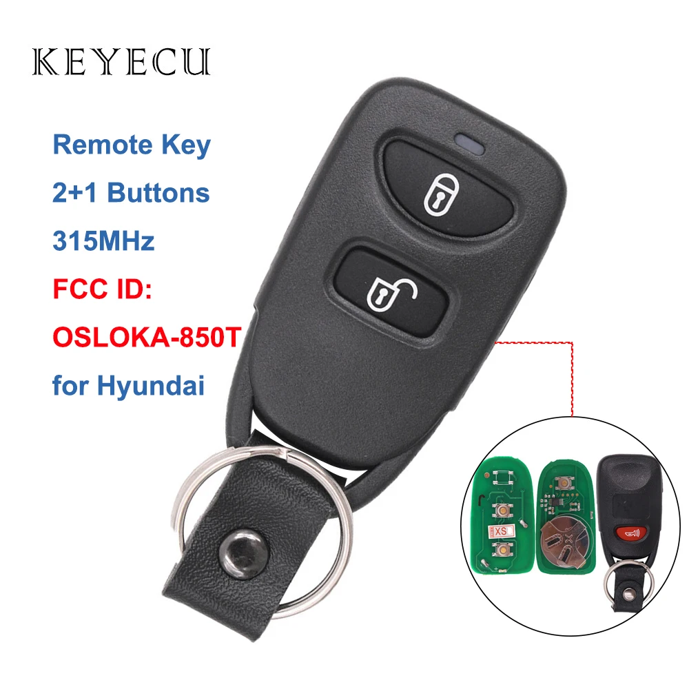 Брелок Keyecu с дистанционным управлением 2 + 1 кнопки 315 МГц для Hyundai Tucson Santa Fe 2006 2007 2008