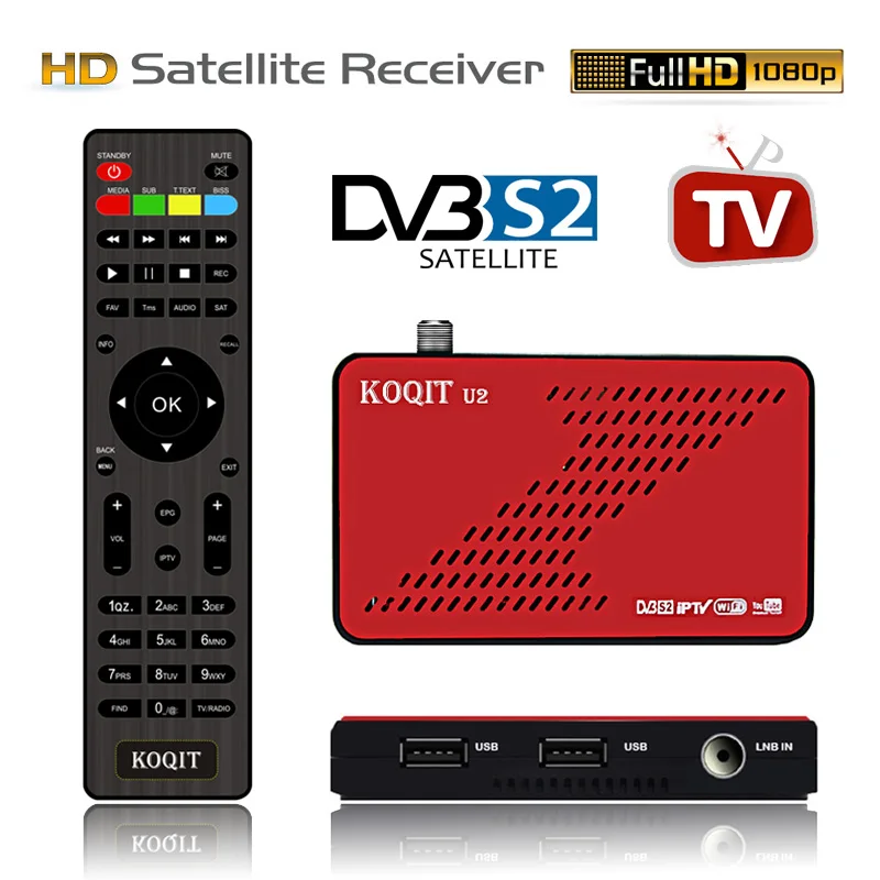 Спутниковый приемник Koqit U2 DVB S2 спутниковый устройство для поиска Интернета