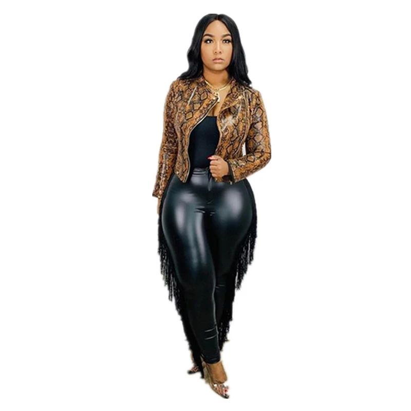 Autumn Womens Pencil Pants with Tassel Bag Hips Sexy Skinny Leather PU Pant Plus Size High Waist Wholesale Dropshipping |