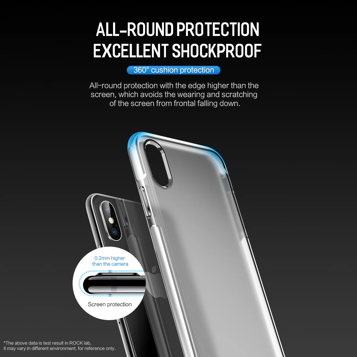 ROCK Luxury Ultrathin Back Case for iPhone X Xs Soft Edge Cover Soft TPU Shockproof Matte Protection Case for iPhone X Xs Capa cell phone belt pouch