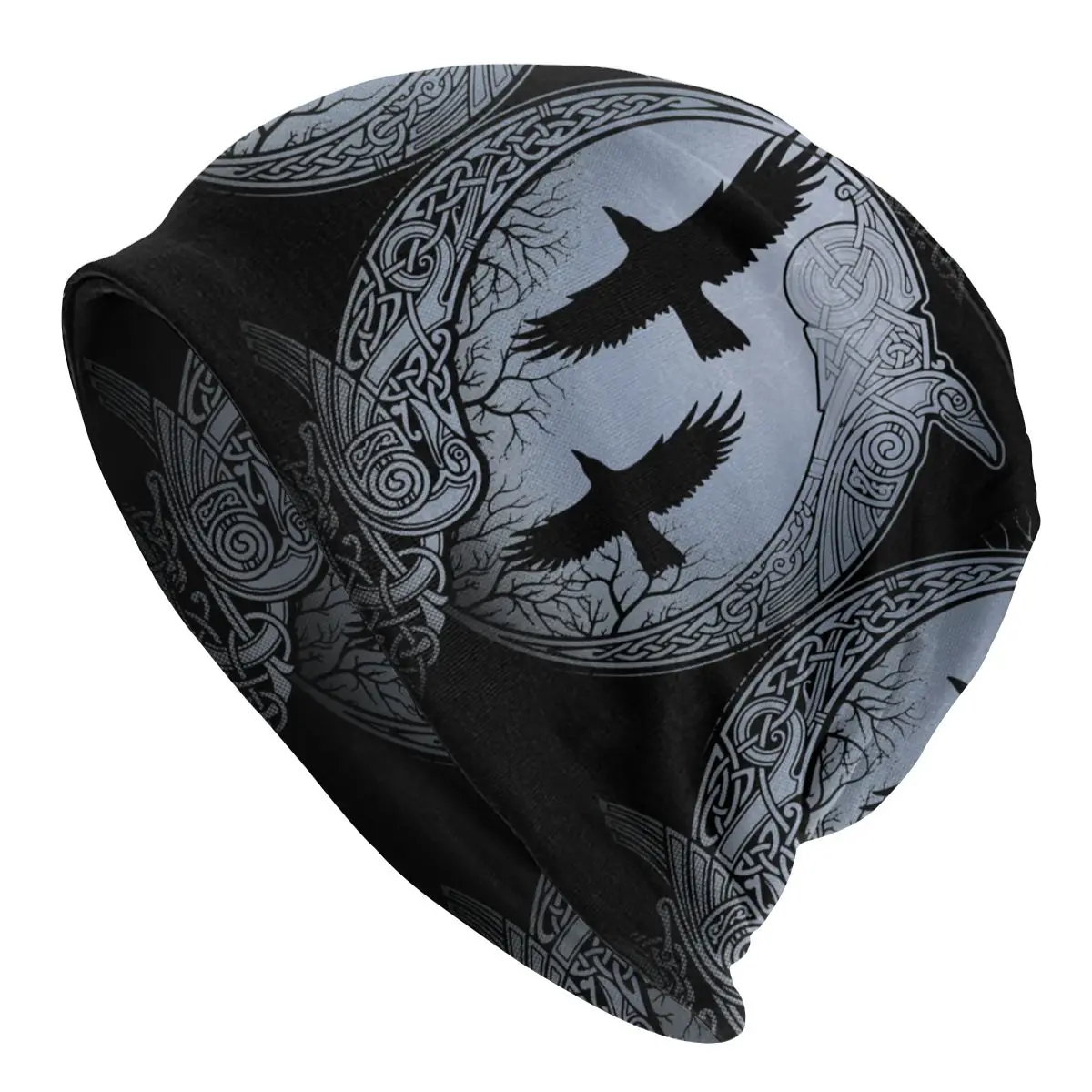 

Viking Odin's Ravens Skullies Beanies Hats Casual Autumn Winter Ski Men Women Caps Adult Summer Warm Dual-use Bonnet Knitted Hat