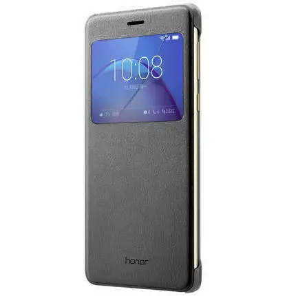 Официальный кожаный умный флип-чехол Защитная крышка с окном для huawei Honor 6x/GR5 /mate 9 lite - Цвет: Gray