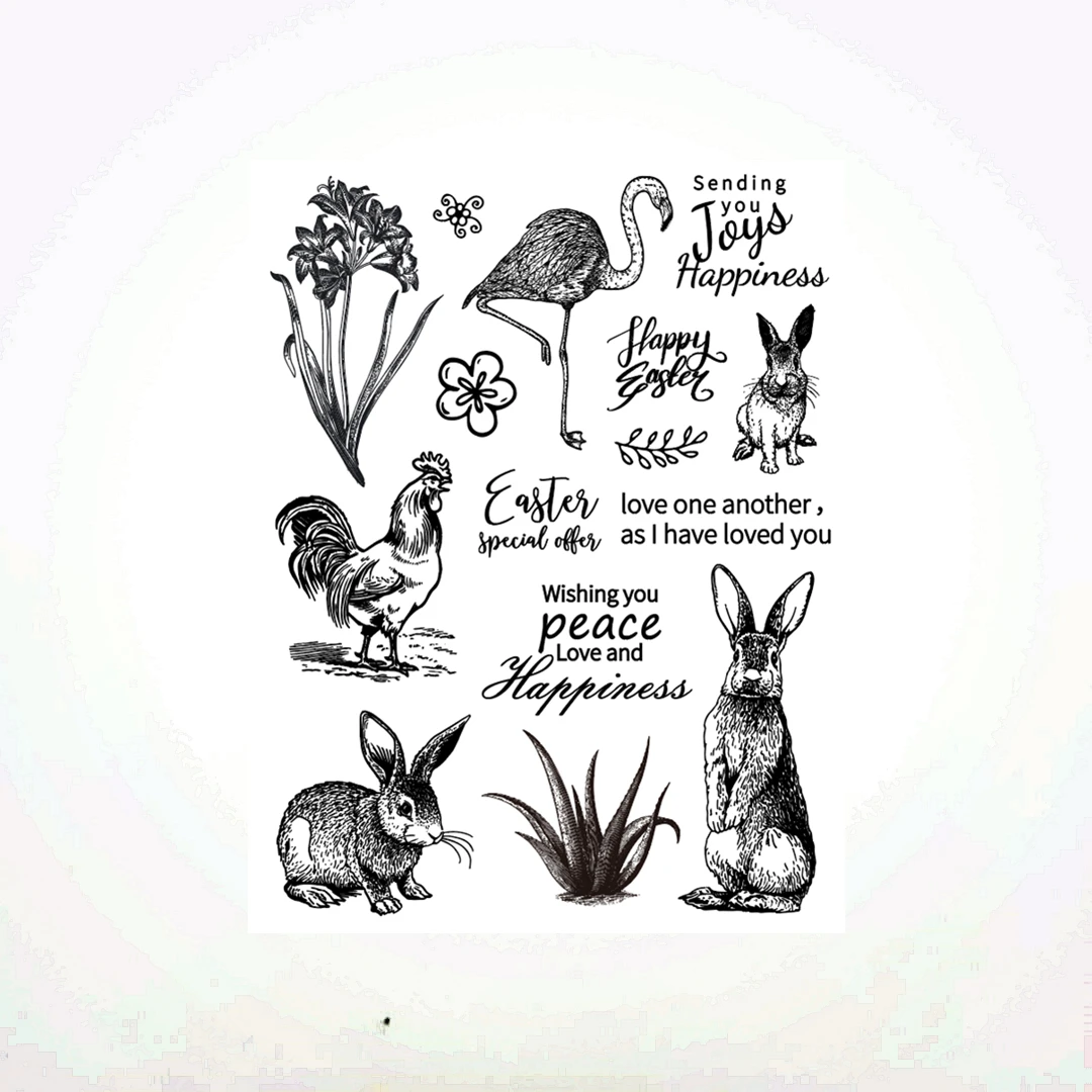 14x18 см с принтами кролика фермы прозрачный печать прозрачные наклейки