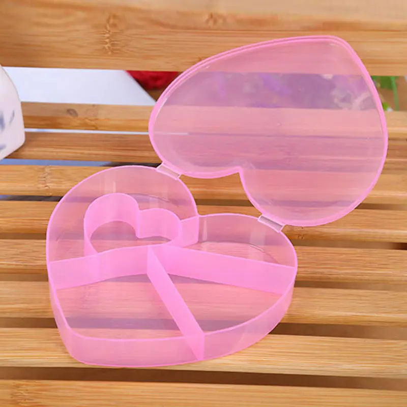 Newly 5 Grid Love Heart Compartment Plastic Storage Box Case Electronic Jewelry Bead Stuff Container CLA88 | Красота и здоровье