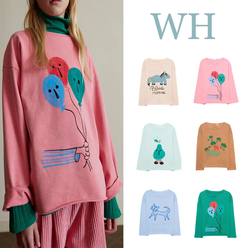 

(Отправка в сентябре) в продаже, 2021 WH, футболки для девочек, Мультяшные футболки, модные топы для мальчиков, детская бутиковая одежда, оптовая...