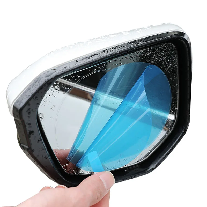 

2 Pcs Car Rainproof Clear Film Rearview Mirror Protective Anti Fog Waterproof Film Auto Sticker Accessories