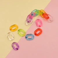 50pcs transparent acrylic open rings beads link chain assembled part beads connectors for diy jewelry making accessories 20x14mm