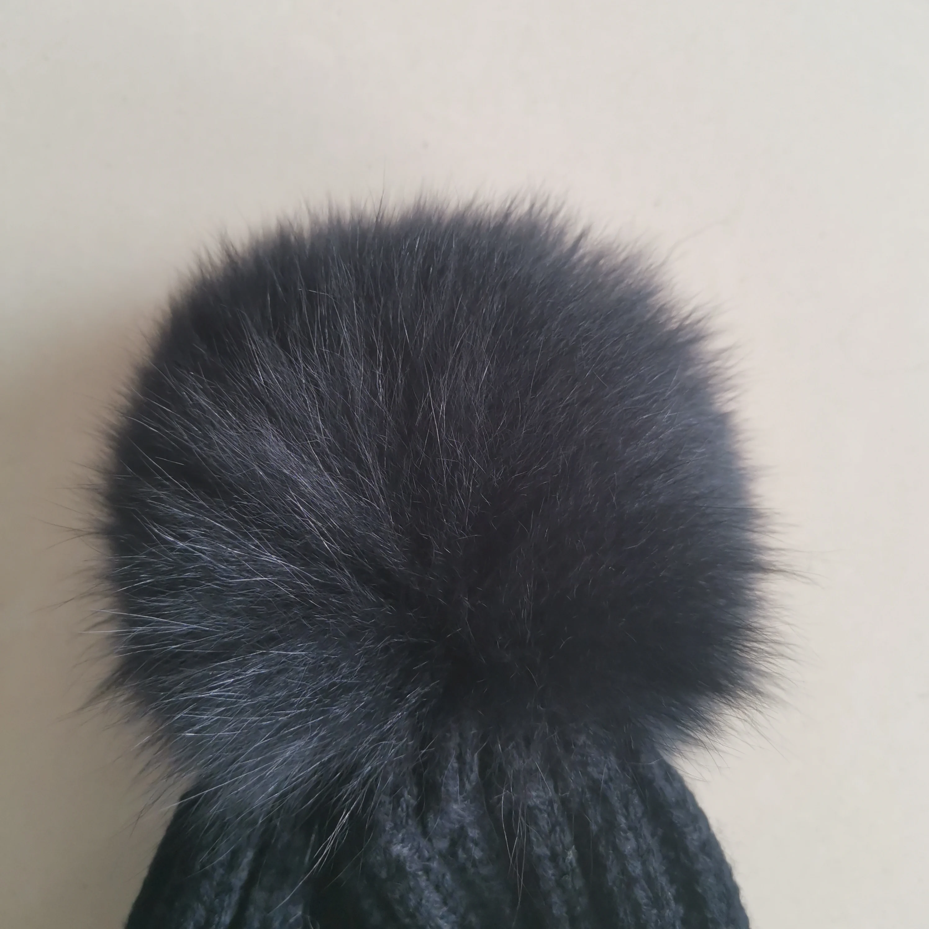 

Fashion Classic Pure Wool Knitted Beanie 100% Natural Fox Fur Keep Warm And Leisure In Winter Women's Cap Beanies Caps For Women