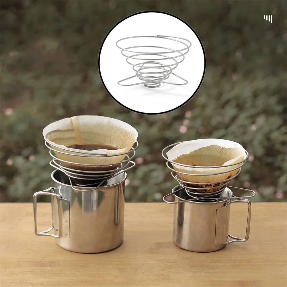 

Portable Folding Stainless Steel Coffee Machine Pouring Cone Coffee Filter Funnel Outdoor Camping Gadgets