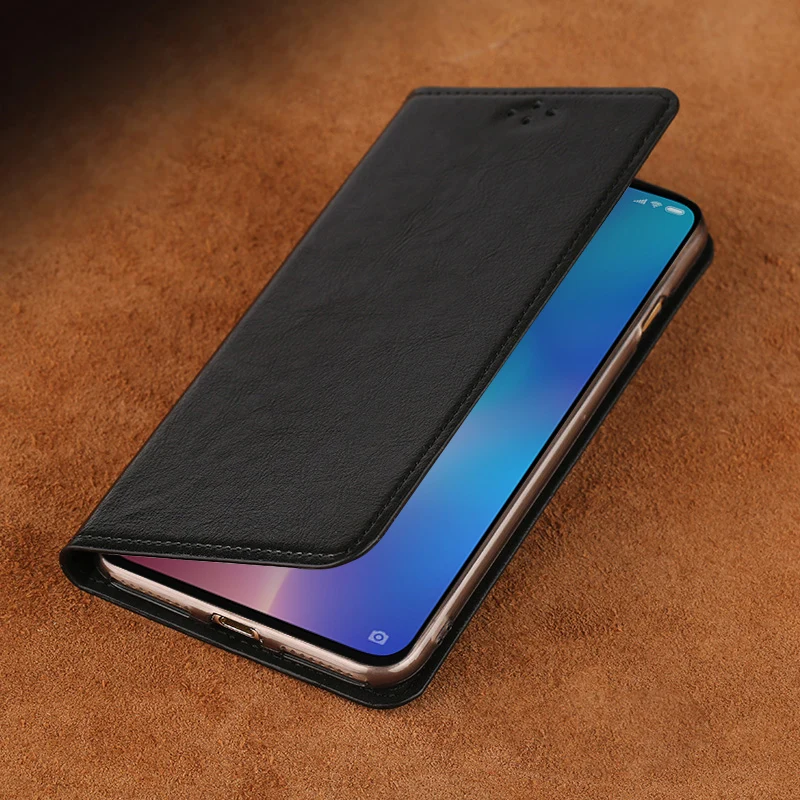 Флип чехол для Xiaomi Mi 8 9 se 9T A1 A2 A3 lite Max 2 3 Mix 2s Y3 Poco F1 из вощеной кожи Redmi Note 4 4X 5 6A 7A