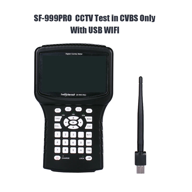 Черный Twinker SF-999PRO спутниковый искатель для спутникового приемника DVB-T2/DVB C/CCTV Тест в AHD/TVI/CVI/CVB Sat finder 4," ЖК-дисплей - Цвет: Черный