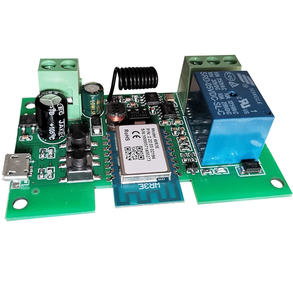 

Tuya Smart Life DC5V 12V 24V 32V Wifi Switch Intelligent Module inching mode RF433 Remote Control Work with Alexa Google Home