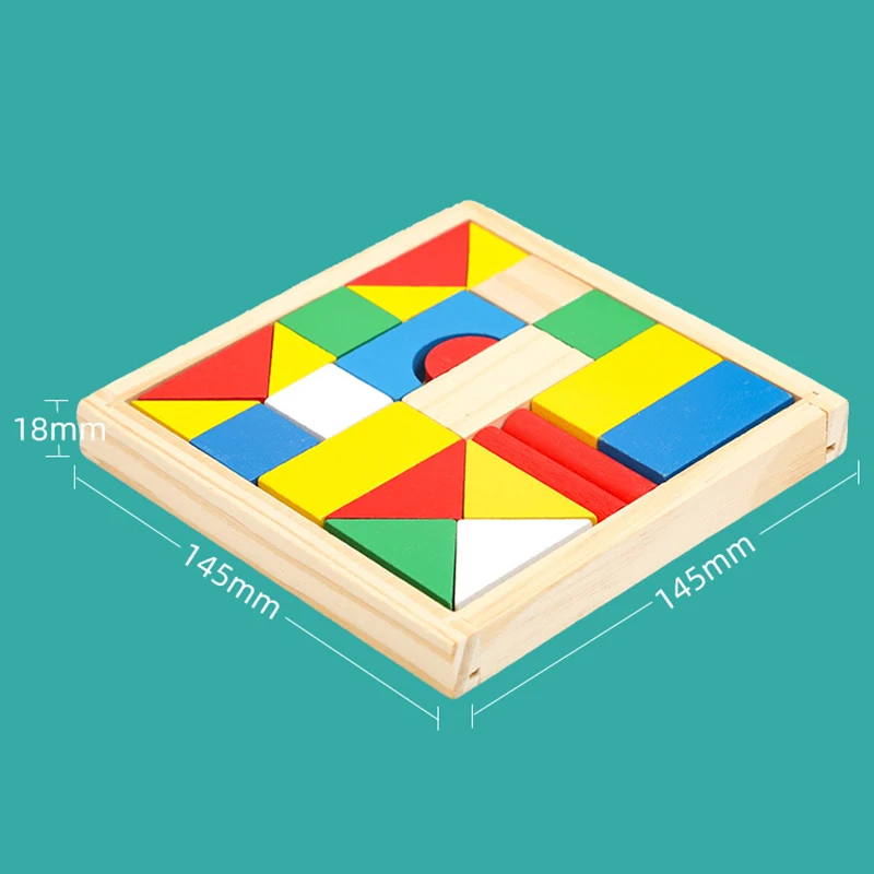 

Wooden Blocks Early Educational Toy Montessori Geometric Education Small Size Creativity Castle Beech Wood Rainbow Blocks