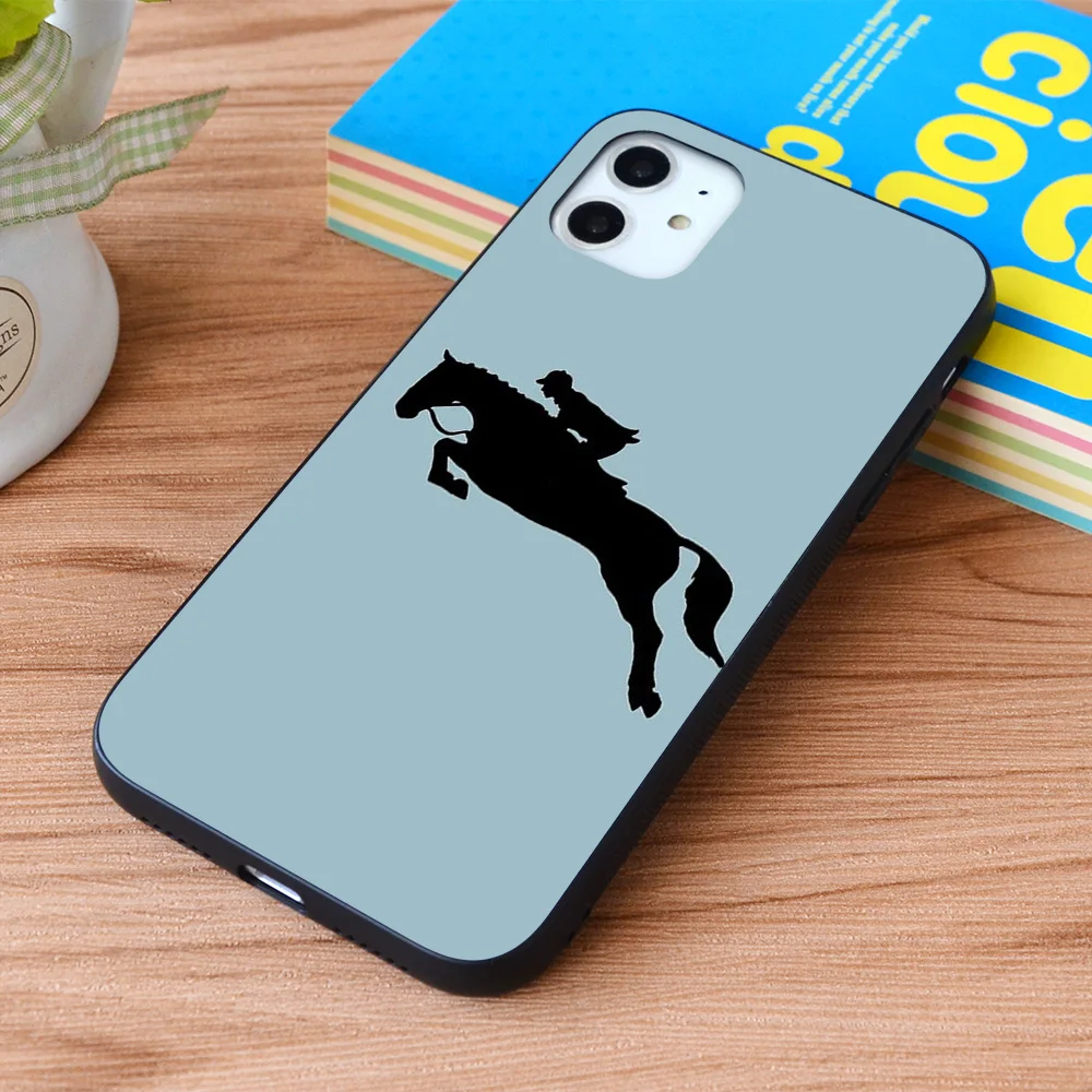 

For iPhone Black Jumping Horse Soft TPU border Apple iPhone Case