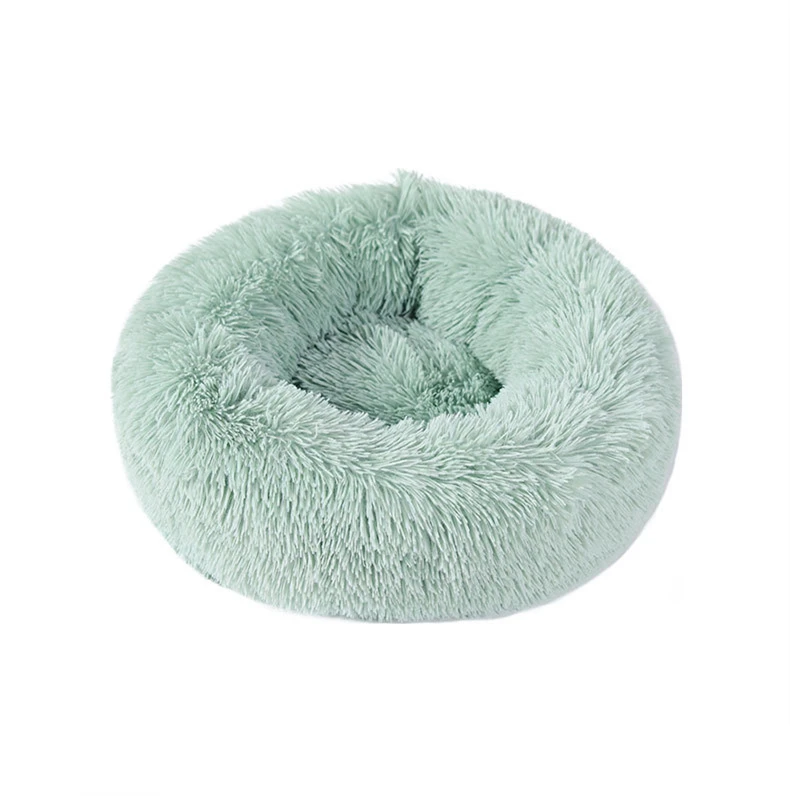 light green Супер мягкая кровать для собаки моющаяся длинная плюшевая собачья Конура глубокий спальный мешок диван корзина домик кровати для маленьких средних и больших собак кровать для кошки - Цвет: light green