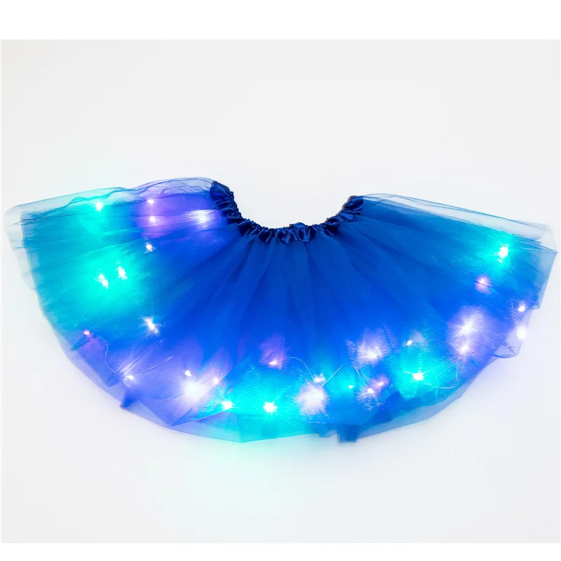 1PC Little Girls LED Light Up Tutu Skirt Neon Colorful Luminous Party Dance Dress Festival Cosplay Costume Stage Wear 14 Colors | Женская