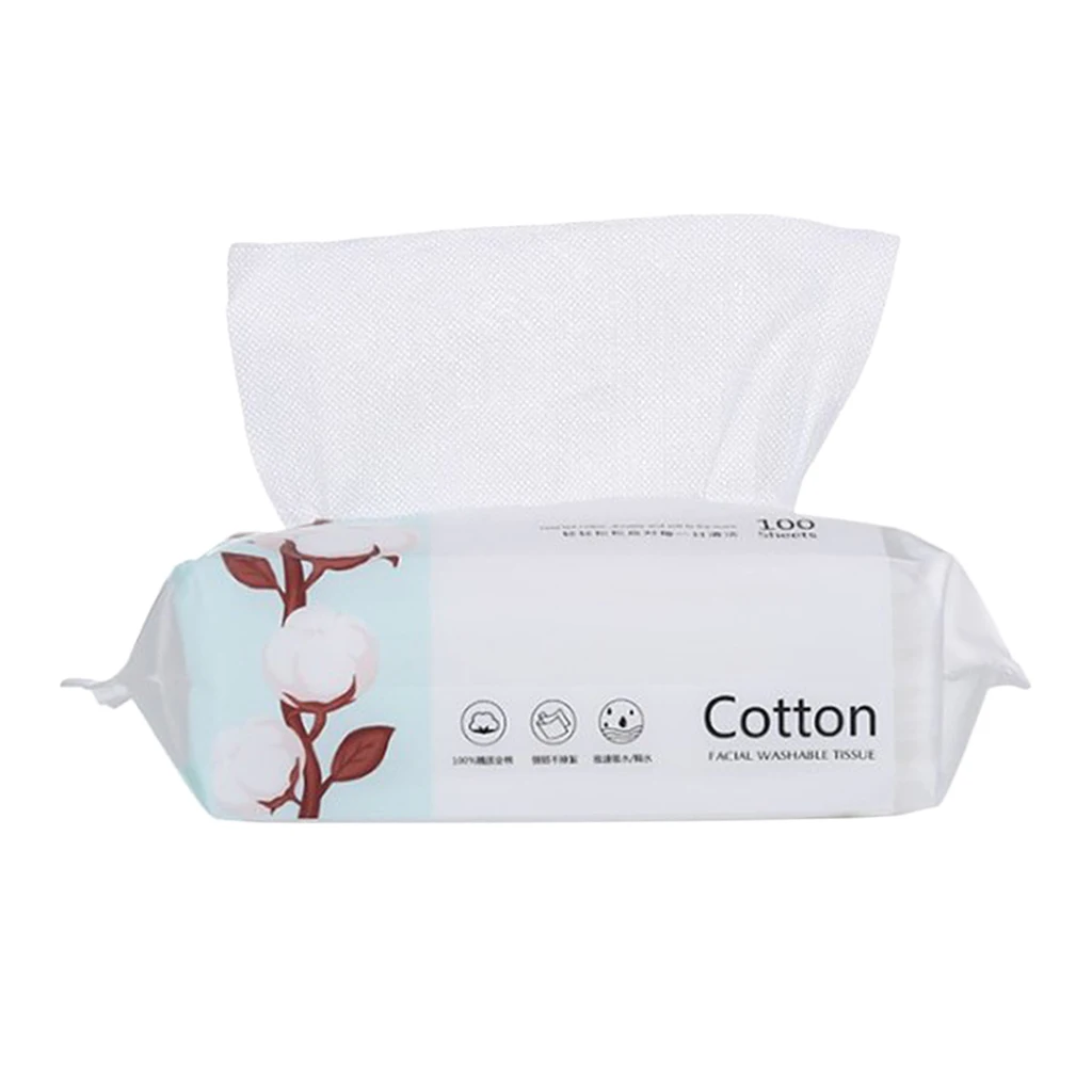 

Box Of 100 Disposable Face Towel Makeup Remover Clean Face Wipes